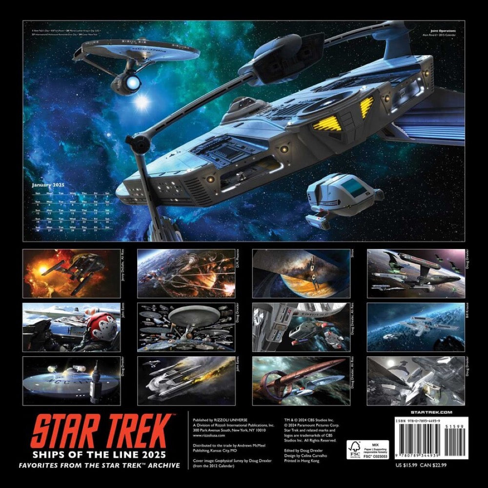 Star Trek Ships of the Line 2025 Wall Calendar