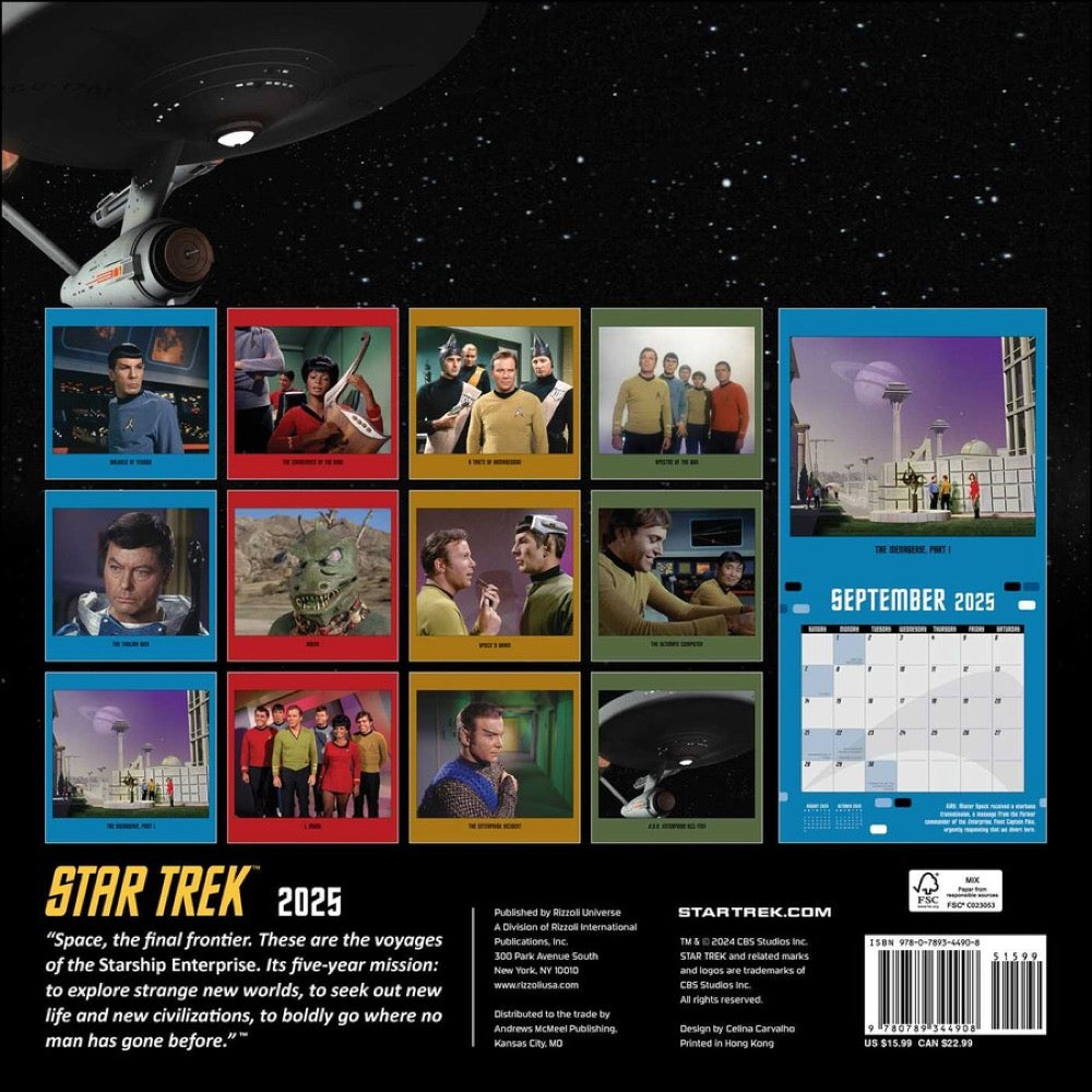 Star Trek The Original Series 2025 Wall Calendar