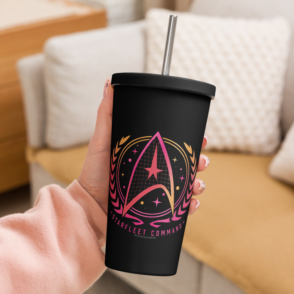 Star Trek: The Original Series Starfleet Badge Tumbler With Straw