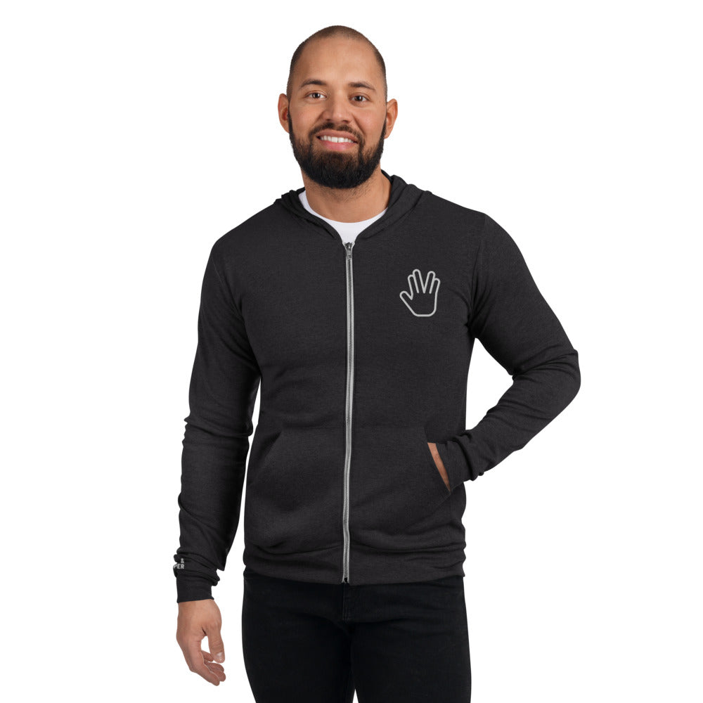 Star Trek: The Original Series Vulcan Salute Zip up Embroidered Hoodie