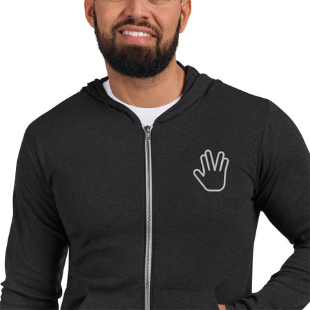 Star Trek: The Original Series Vulcan Salute Zip up Embroidered Hoodie