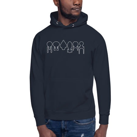 Star Trek Ships Outline Embroidered Hoodie