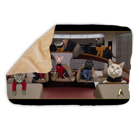 Star Trek: The Next Generation Crew Cats Sherpa Blanket