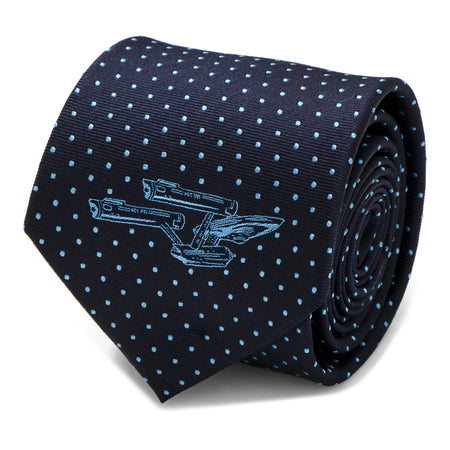 Star Trek Enterprise Dot Blue Men's Tie