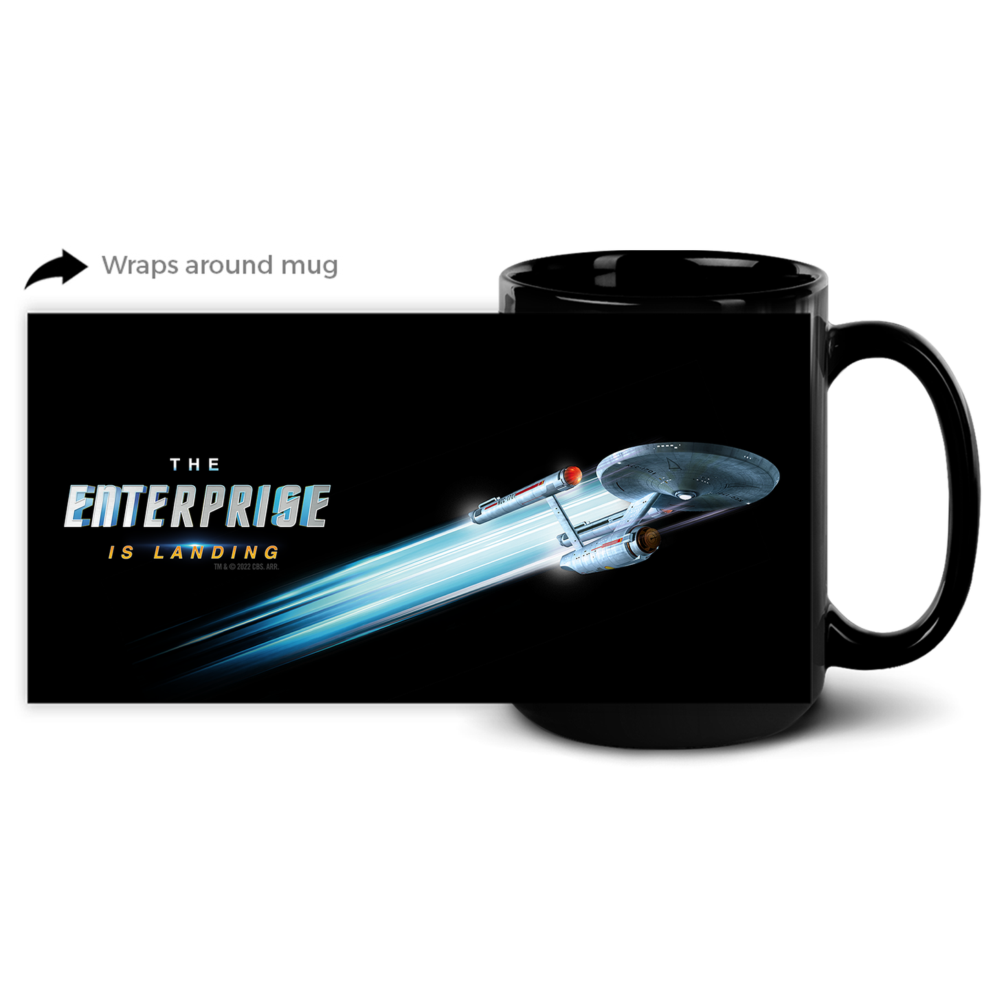 Star Trek: The Original Series The Enterprise is Landing Black Mug