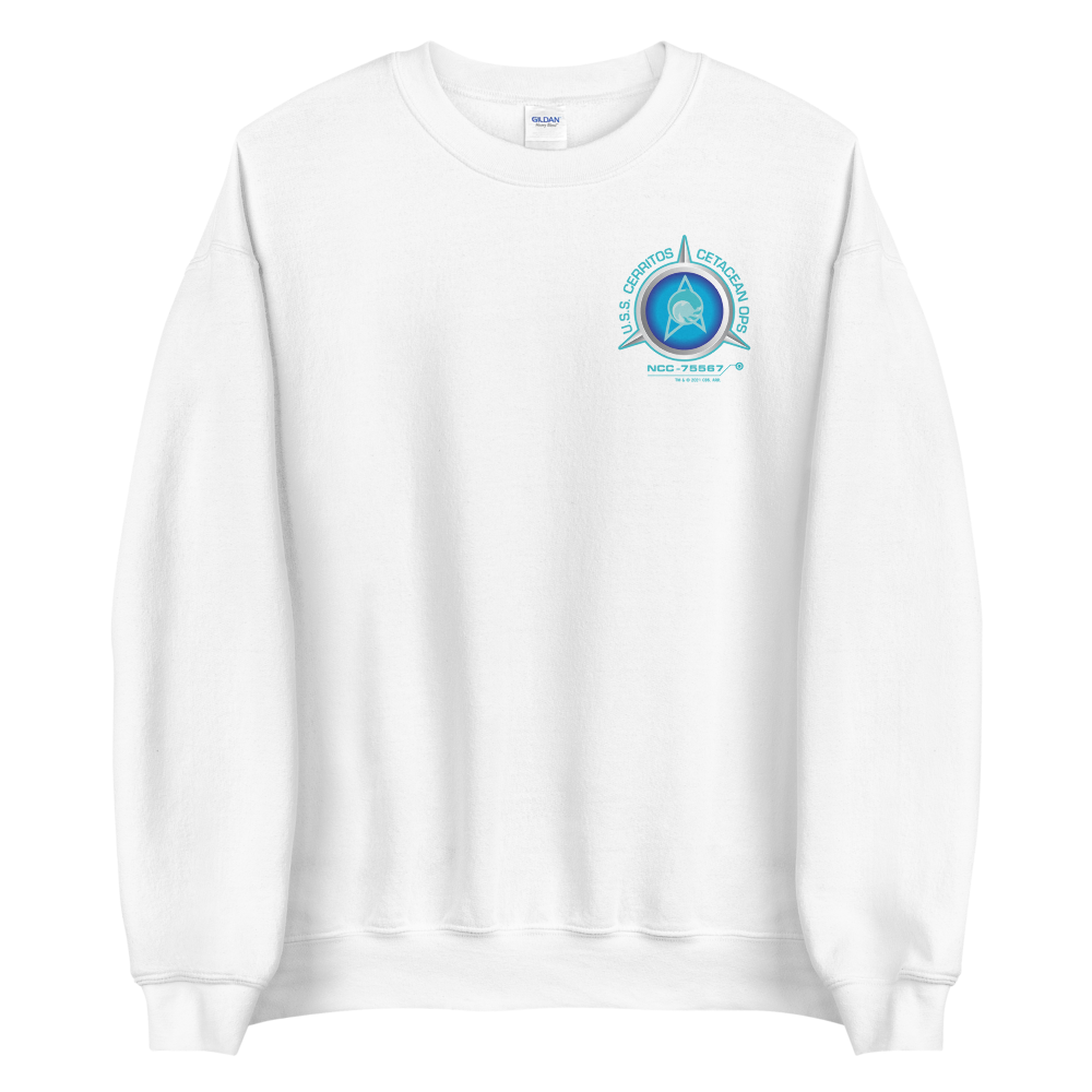 Star Trek: Lower Decks Cetacean Ops Delta Small Logo  Fleece Crewneck Sweatshirt