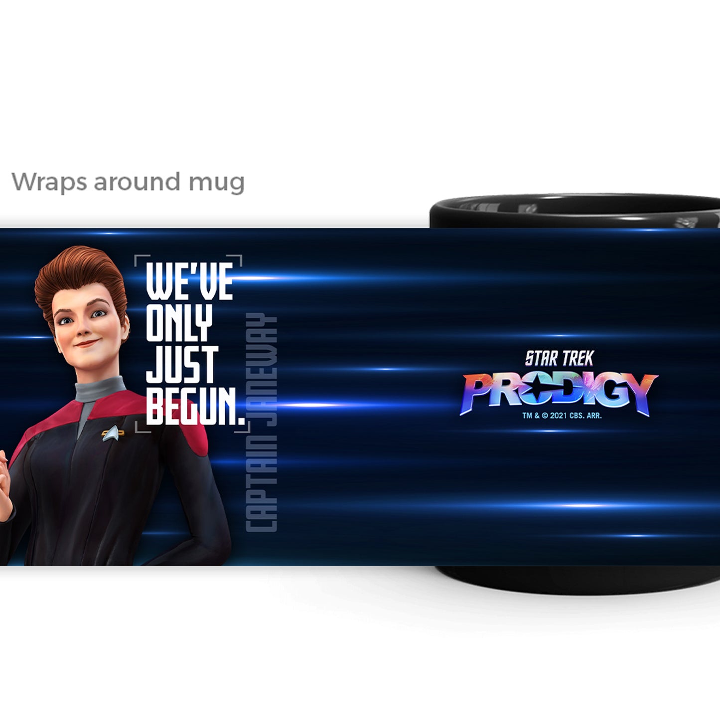 Star Trek: Prodigy Captain Janeway "We've Only Just Begun" Black Mug