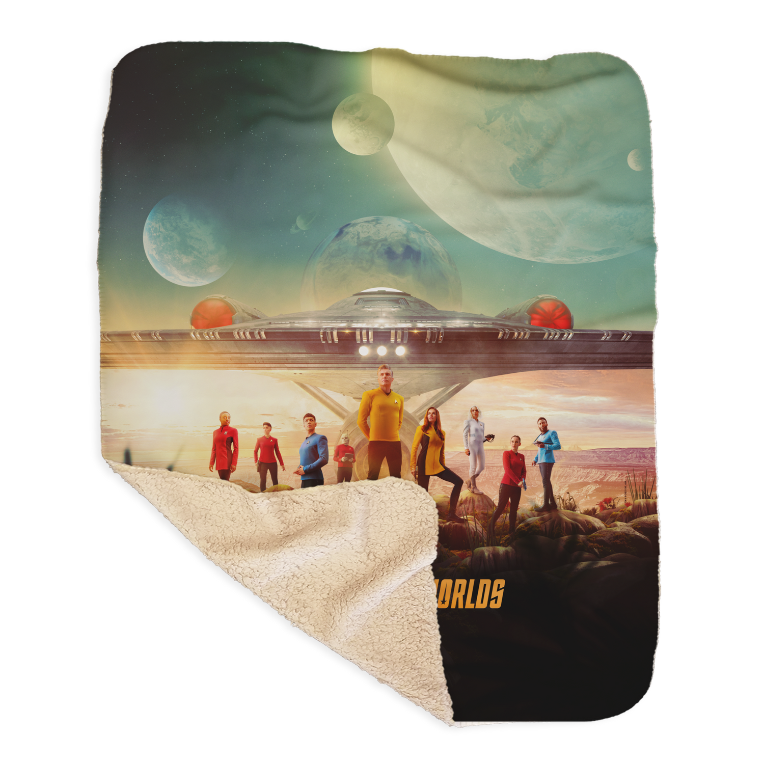 Star Trek: Strange New Worlds Landing Party Key Art Sherpa Blanket