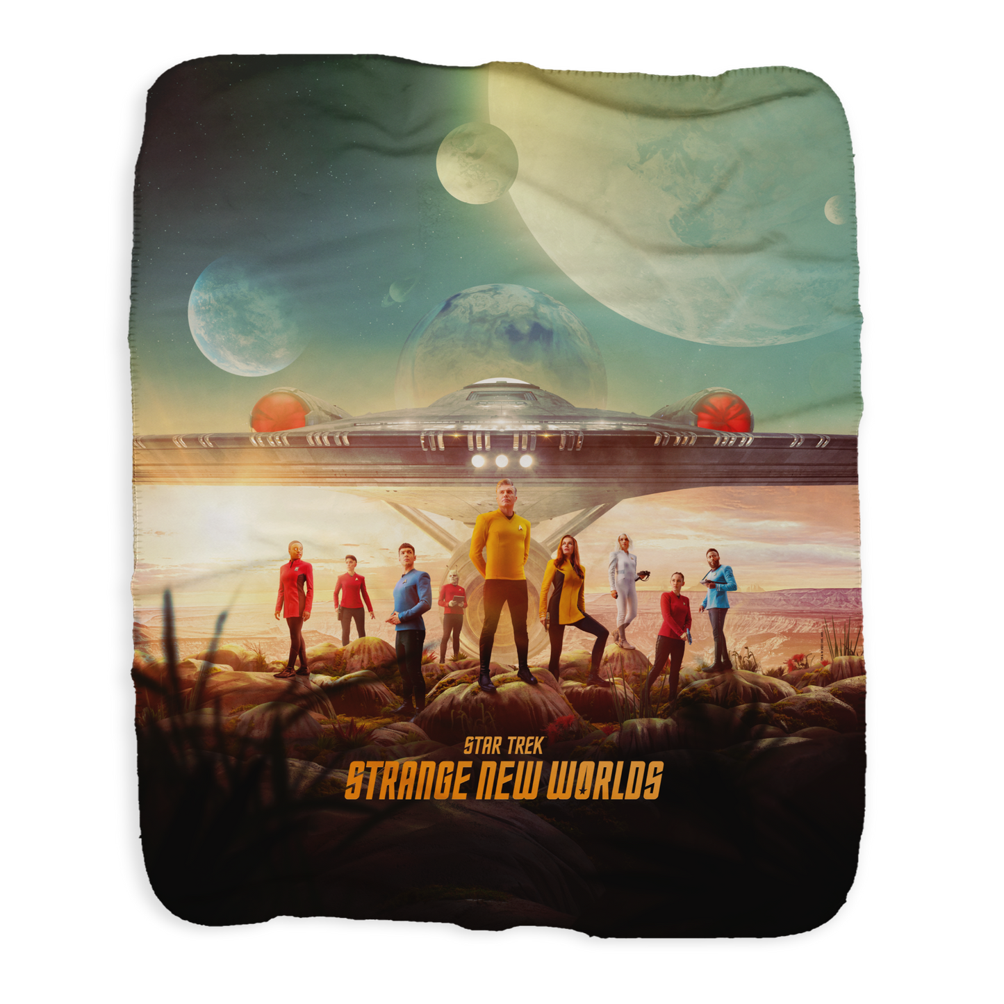 Star Trek: Strange New Worlds Landing Party Key Art Sherpa Blanket