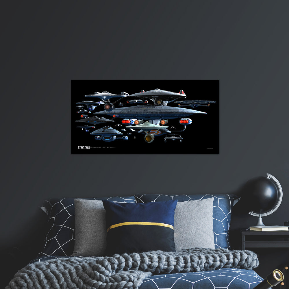 Star Trek Ships of the Line Starfleet Collage Satin Poster