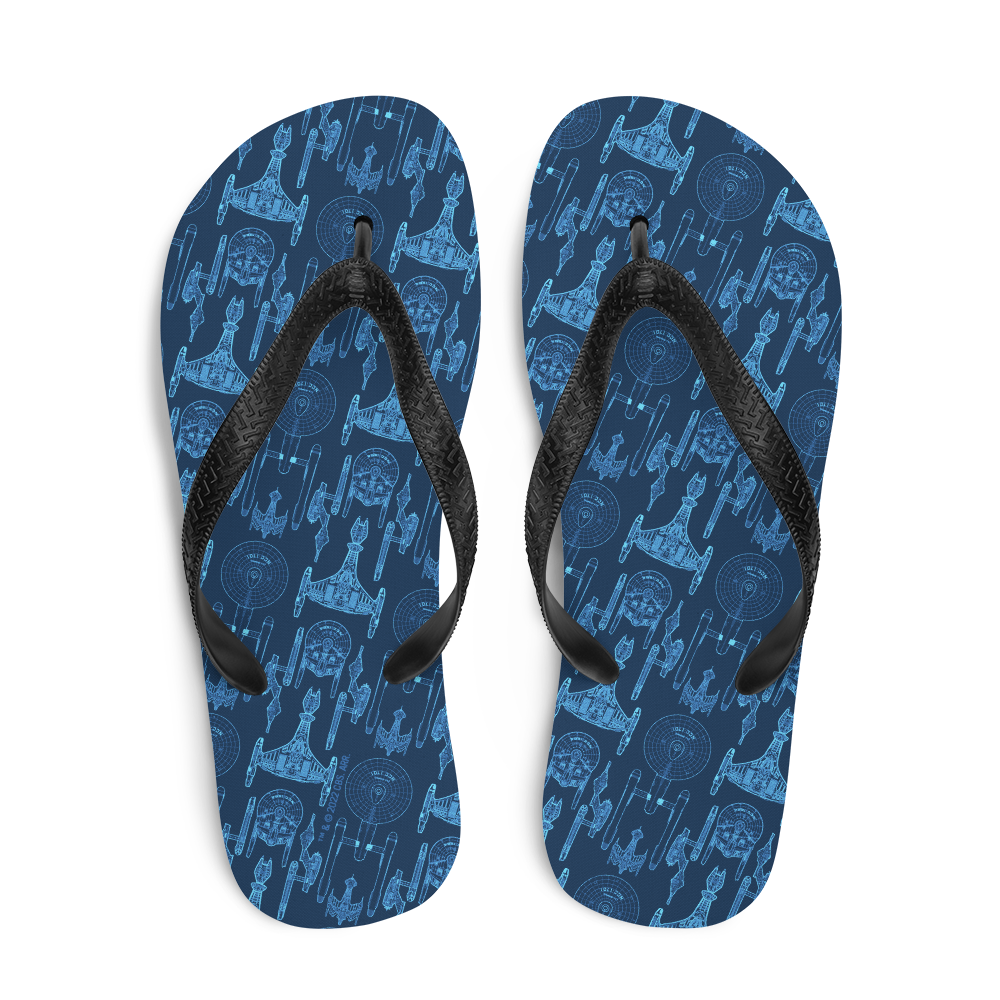 Star Trek Ships of the Line Pattern Adult Flip Flops