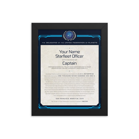 Star Trek: The Next Generation Personalized Captain's Assignment Letter U.S.S. Enterprise NCC-1701-E