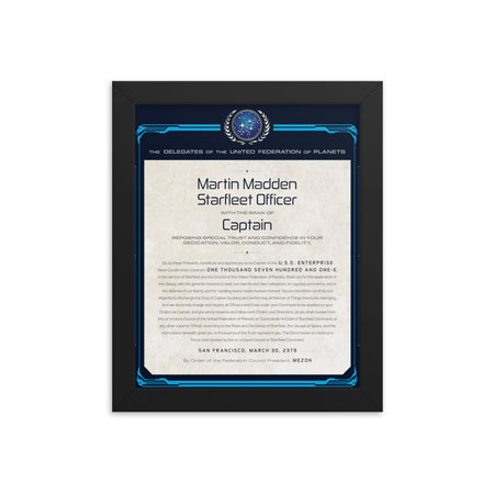 Star Trek: The Next Generation Personalized Captain's Assignment Letter U.S.S. Enterprise NCC-1701-E