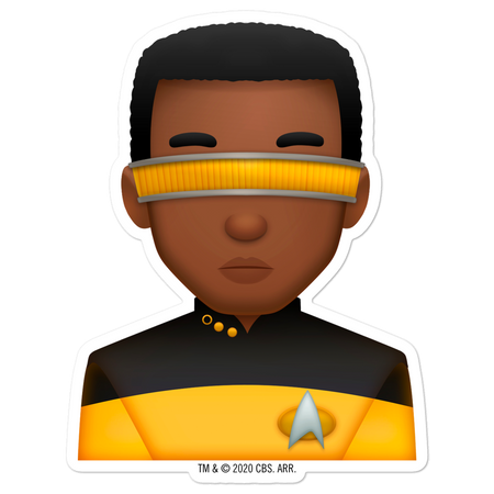 Star Trek: The Next Generation Geordi Emoji Die Cut Sticker