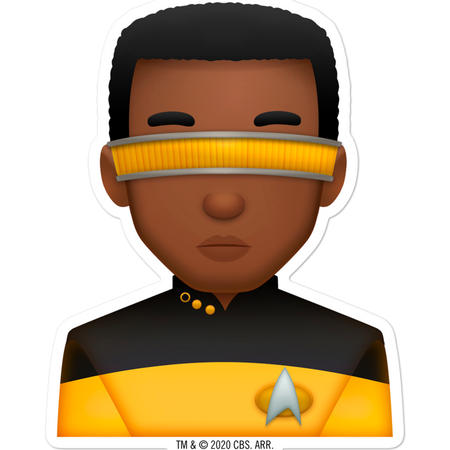 Star Trek: The Next Generation Geordi Emoji Die Cut Sticker