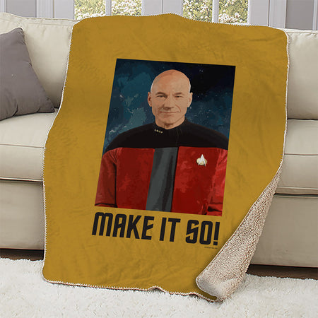 Star Trek: The Next Generation Make It So Portrait Sherpa Blanket