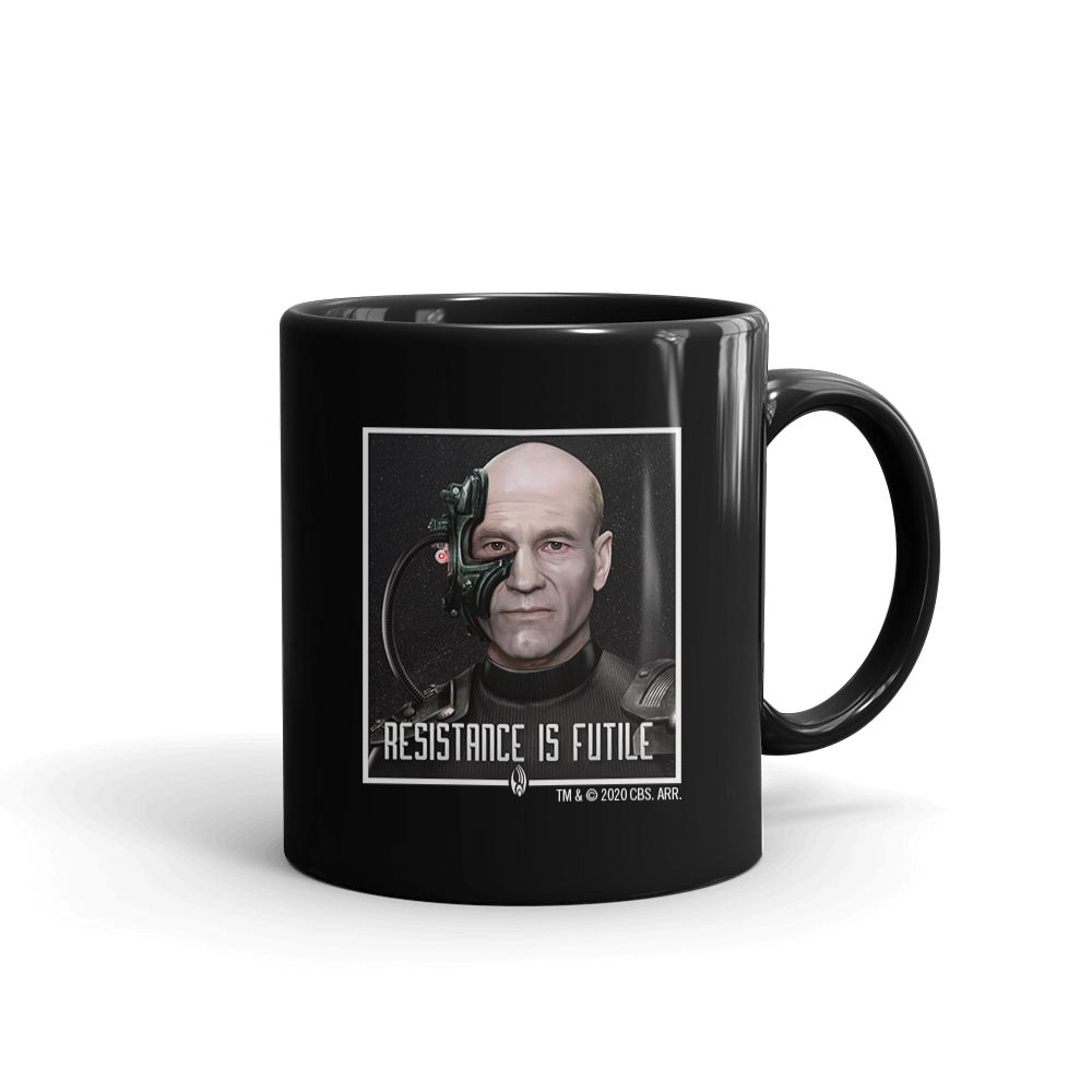 Star Trek: The Next Generation Picard Resistance is Futile Black Mug