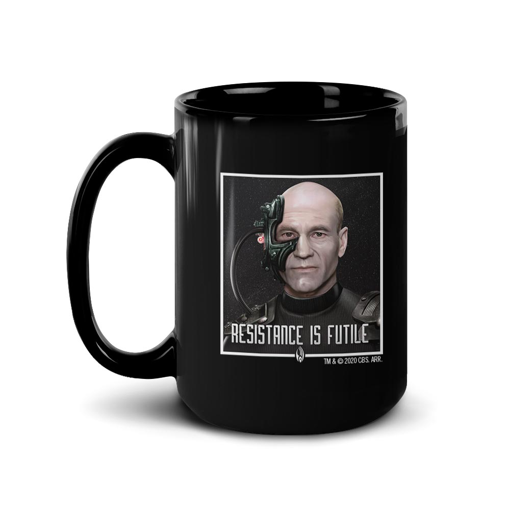 Star Trek: The Next Generation Picard Resistance is Futile Black Mug