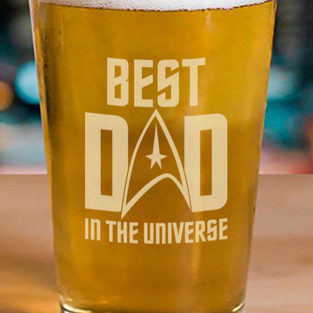 Star Trek: The Original Series Best Dad In The Universe Laser Engraved Pint Glass