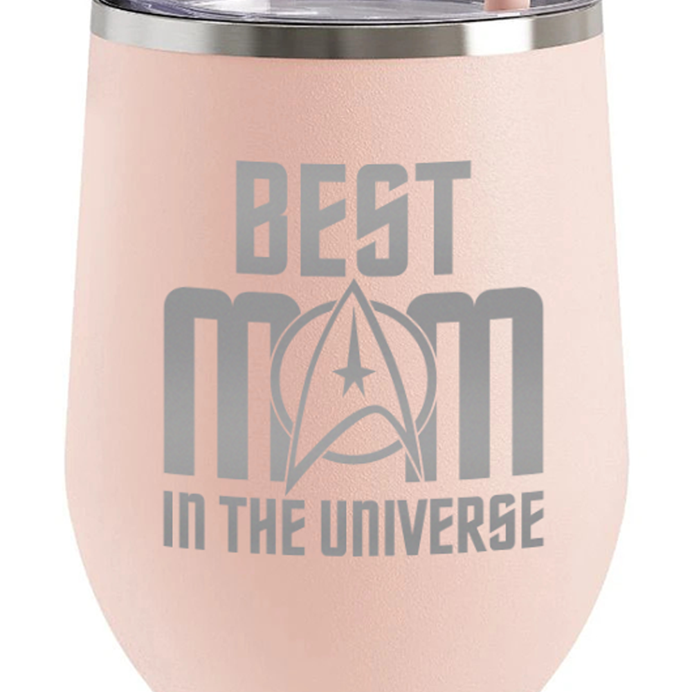 Star Trek: The Original Series Best Mom in the Universe Laser Engraved Wine Tumbler with Straw