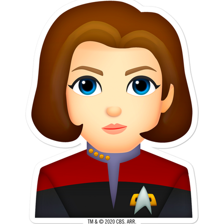 Star Trek: Voyager Janeway Emoji Die Cut Sticker