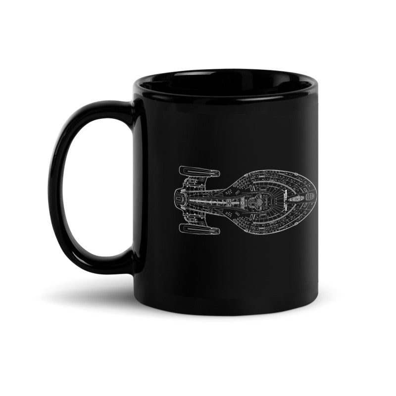 Star Trek: Voyager 25 Schematic Black Mug