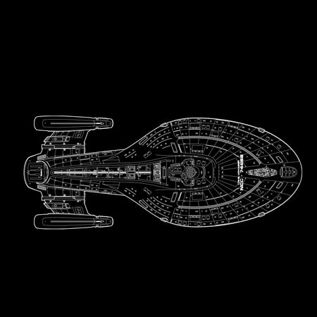 Star Trek: Voyager 25 Schematic Black Mug