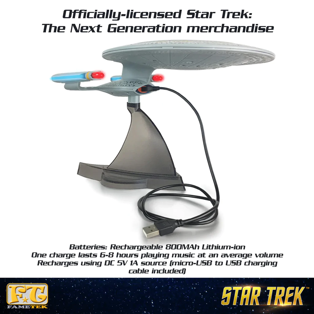 Star Trek: The Next Generation U.S.S. Enterprise NCC-1701-D Bluetooth® Speaker With Sleep Machine, LED's & Sound Effects