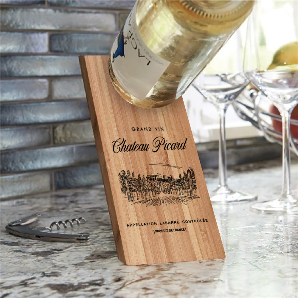 Star Trek: Picard Chateau Picard Vineyard Logo Wooden Wine Bottle Holder